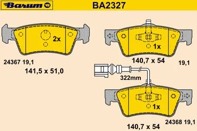 Комплект тормозных колодок, дисковый тормоз BARUM купить