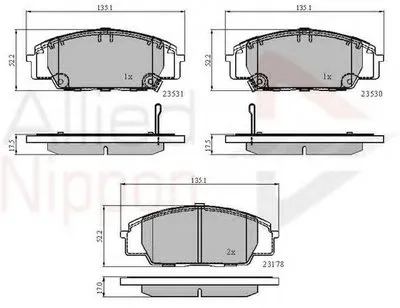 Комплект тормозных колодок, дисковый тормоз ANL Braking COMLINE купить