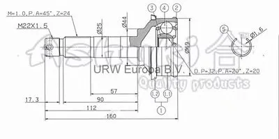 Шарнирный комплект, приводной вал ASHUKI купить