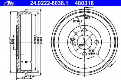 Тормозной барабан ATE купить