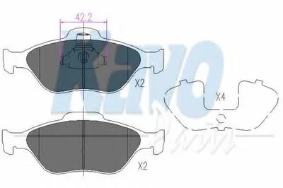 Комплект тормозных колодок, дисковый тормоз KAVO PARTS купить
