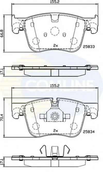 Комплект тормозных колодок, дисковый тормоз Comline COMLINE купить