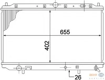 Радиатор, охлаждение двигателя BEHR HELLA SERVICE HELLA купить