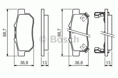 Комплект тормозных колодок, дисковый тормоз BOSCH купить