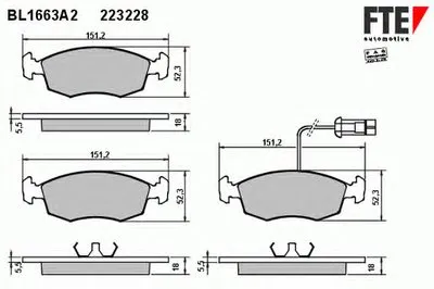 Комплект тормозных колодок, дисковый тормоз FTE купить