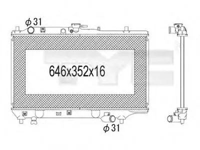 Радиатор, охлаждение двигателя TYC купить