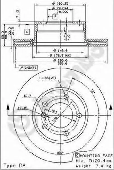 Тормозной диск COATED DISC LINE BREMBO купить