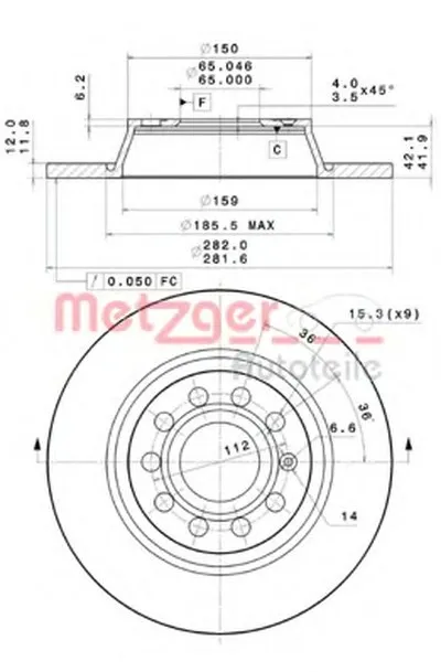 Тормозной диск AP METZGER купить
