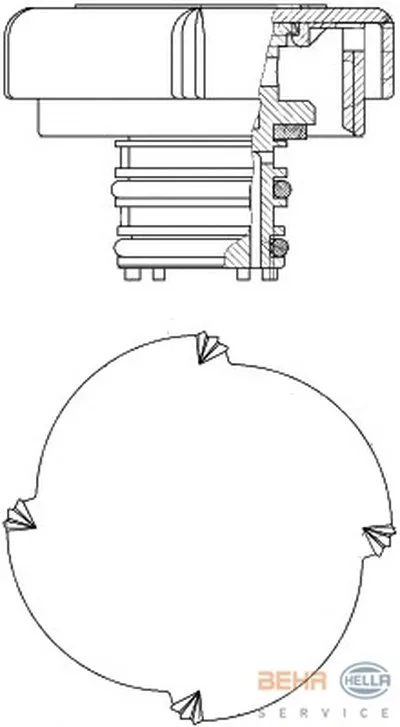 Крышка, резервуар охлаждающей жидкости BEHR HELLA SERVICE купить