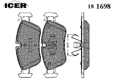 Комплект тормозных колодок, дисковый тормоз ICER купить