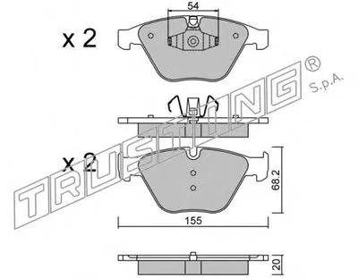 Комплект тормозных колодок, дисковый тормоз TRUSTING купить