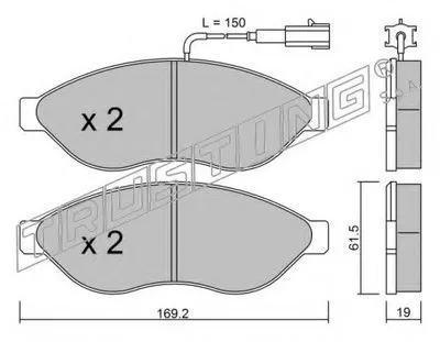 Комплект тормозных колодок, дисковый тормоз TRUSTING купить