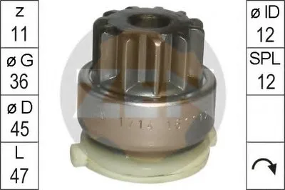 Привод с механизмом свободного хода, стартер ERA купить