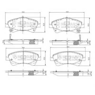 Комплект тормозных колодок, дисковый тормоз NIPPARTS купить