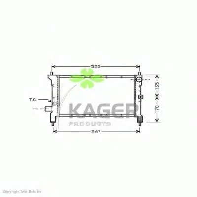 Радиатор, охлаждение двигателя KAGER купить