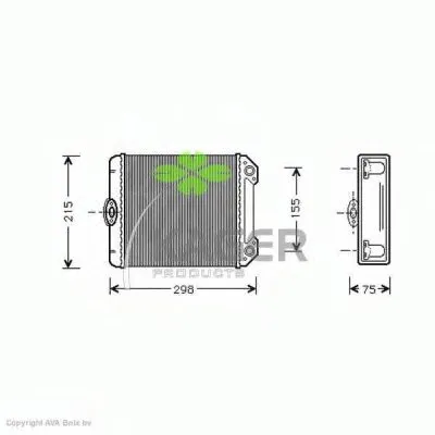 Теплообменник, отопление салона KAGER купить