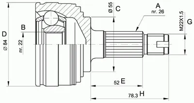 Шарнирный комплект, приводной вал SPIN OPEN PARTS купить