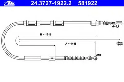 Трос, стояночная тормозная система ATE купить