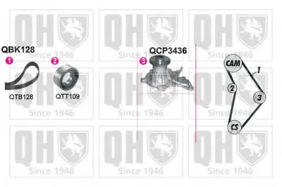 Водяной насос + комплект зубчатого ремня QUINTON HAZELL купить
