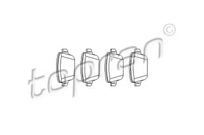 Комплект тормозных колодок, дисковый тормоз TOPRAN купить