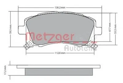 Комплект тормозных колодок, дисковый тормоз METZGER купить