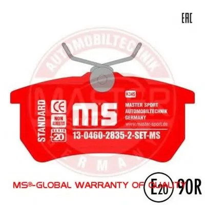 Комплект тормозных колодок, дисковый тормоз MASTER-SPORT купить