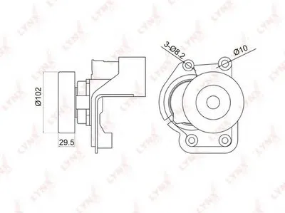 Натяжитель ремня, клиновой зубча LYNXauto купить