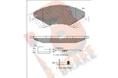 Комплект тормозных колодок, дисковый тормоз R BRAKE купить