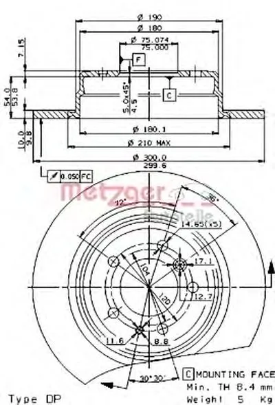 Тормозной диск HIGH CARBON / AP METZGER купить