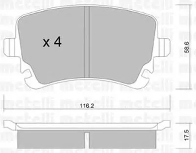 Комплект тормозных колодок, дисковый тормоз METELLI купить