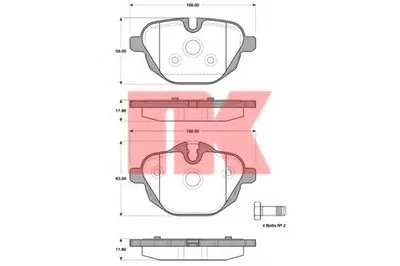 Комплект тормозных колодок, дисковый тормоз NK купить