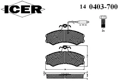 Комплект тормозных колодок, дисковый тормоз ICER купить