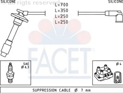 Комплект проводов зажигания FACET купить