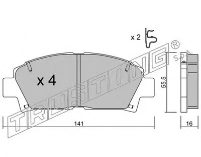 Комплект тормозных колодок, дисковый тормоз TRUSTING купить