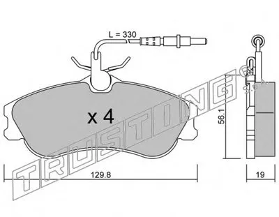 Комплект тормозных колодок, дисковый тормоз TRUSTING купить