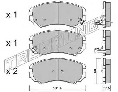 Комплект тормозных колодок, дисковый тормоз TRUSTING купить