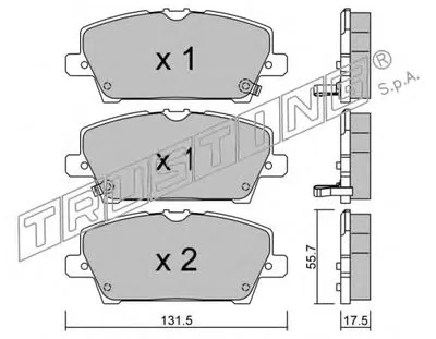 Комплект тормозных колодок, дисковый тормоз TRUSTING купить