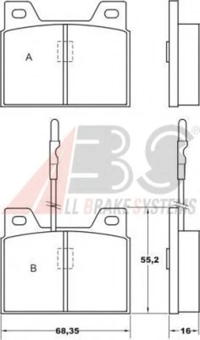 Комплект тормозных колодок, дисковый тормоз A.B.S. купить