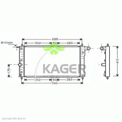 Радиатор, охлаждение двигателя KAGER купить