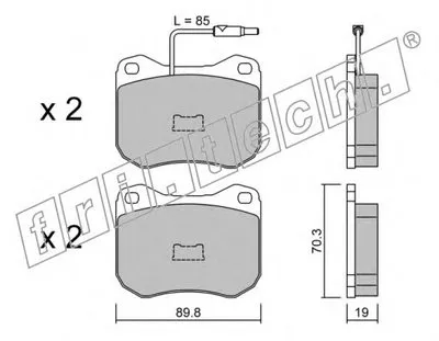 Комплект тормозных колодок, дисковый тормоз fri.tech. купить