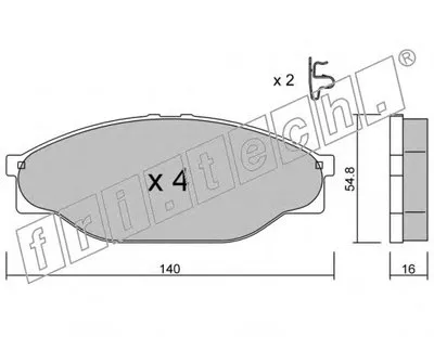 Комплект тормозных колодок, дисковый тормоз fri.tech. купить