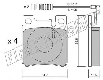 Комплект тормозных колодок, дисковый тормоз fri.tech. купить