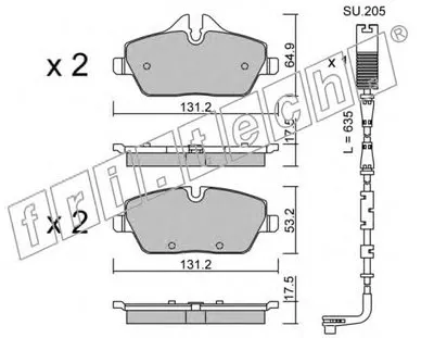 Комплект тормозных колодок, дисковый тормоз fri.tech. купить