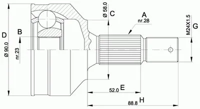 Шарнирный комплект, приводной вал SPIN OPEN PARTS купить