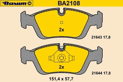Комплект тормозных колодок, дисковый тормоз BARUM купить