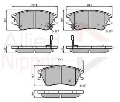 Комплект тормозных колодок, дисковый тормоз ANL Braking COMLINE купить