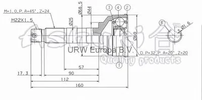 Шарнирный комплект, приводной вал ASHUKI купить