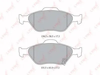 Комплект тормозных колодок, дисковый тормоз LYNXauto купить