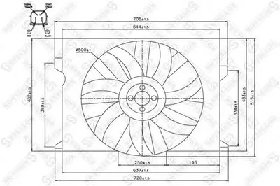 Вентилятор, охлаждение двигателя STELLOX купить