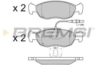 Комплект тормозных колодок, дисковый тормоз BREMSI купить